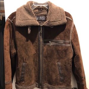 Steve Madden brown leather bomber jacket